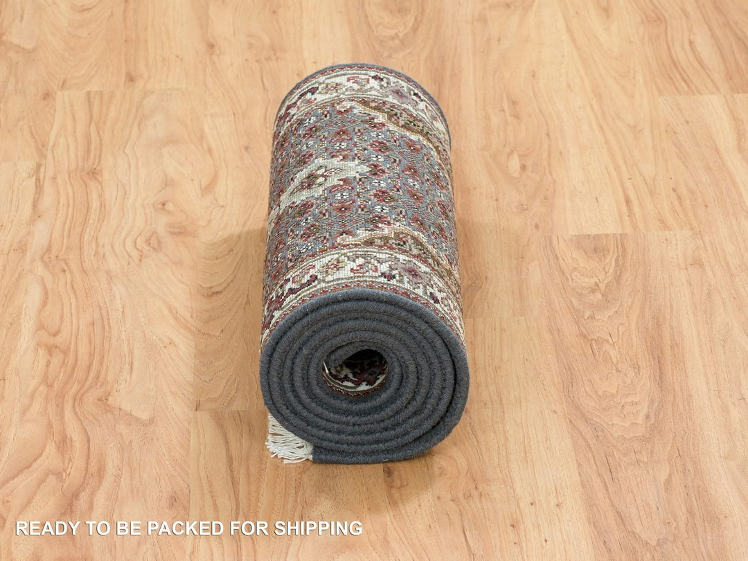 2'0" x 8'5" New Hand Knotted Grey Wool Runner Oriental Rug - MOA10265105