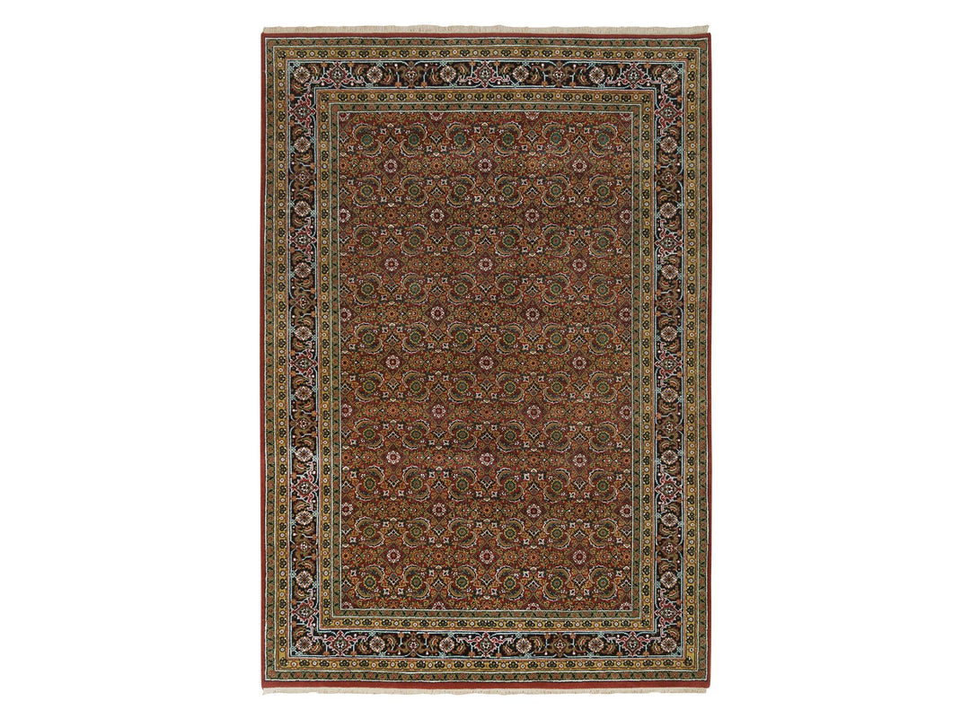 6'1" x 9'0" New Hand Knotted Red Wool Rectangle Oriental Rug - MOA10265108
