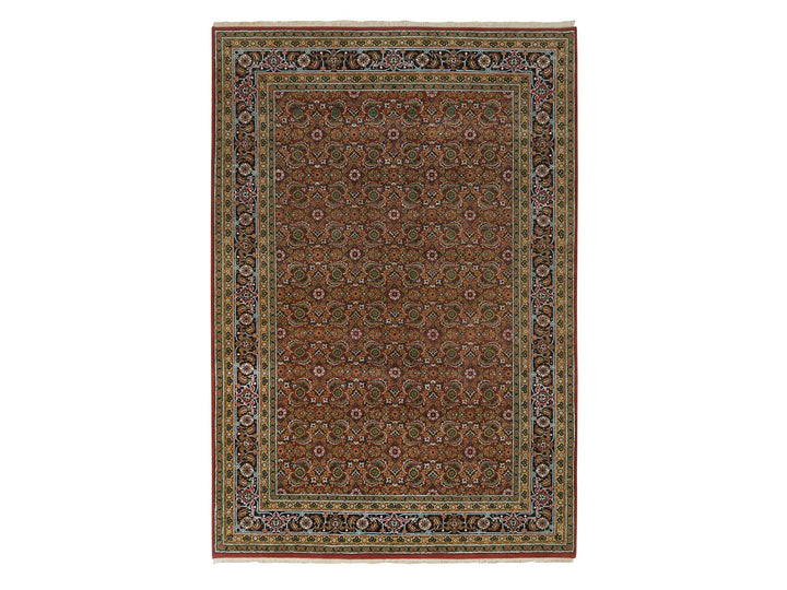 6'1" x 9'0" New Hand Knotted Red Wool Rectangle Oriental Rug - MOA10265108