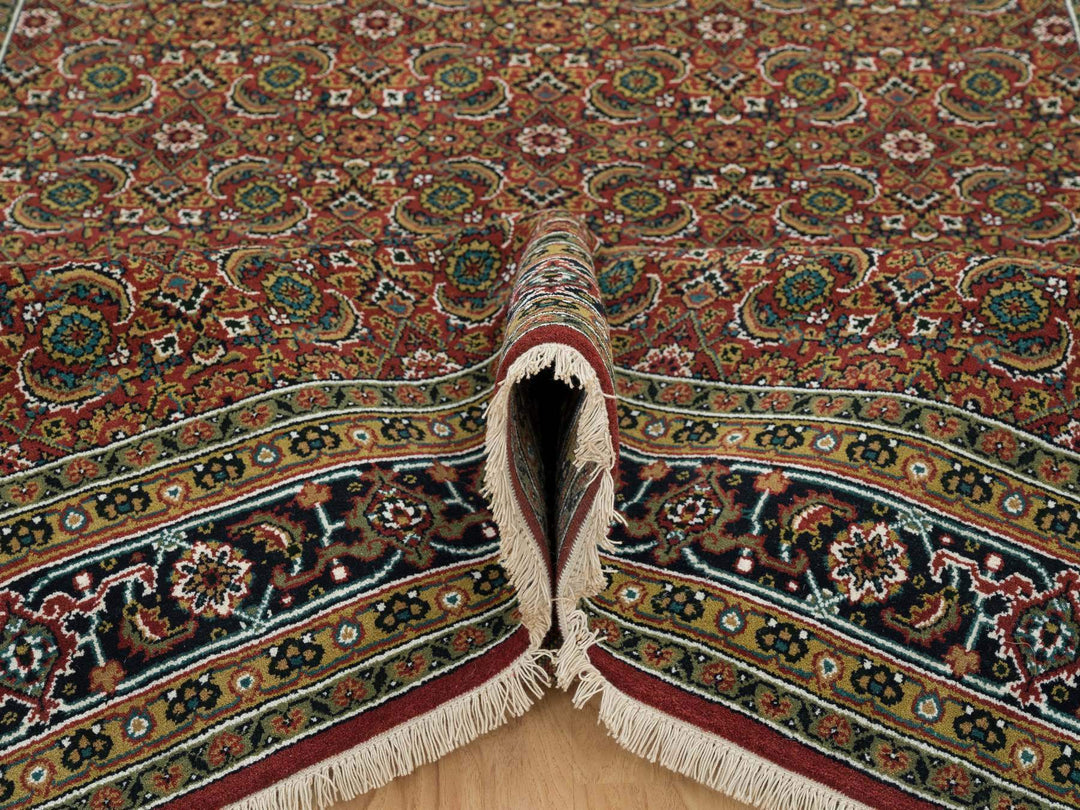 6'1" x 9'0" New Hand Knotted Red Wool Rectangle Oriental Rug - MOA10265108