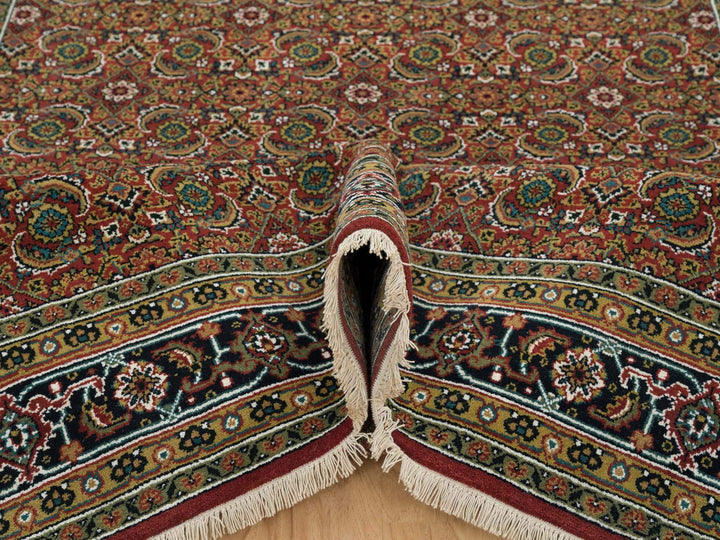 6'1" x 9'0" New Hand Knotted Red Wool Rectangle Oriental Rug - MOA10265108