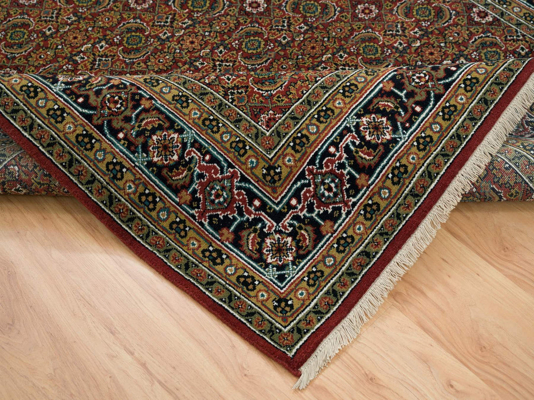 6'1" x 9'0" New Hand Knotted Red Wool Rectangle Oriental Rug - MOA10265108