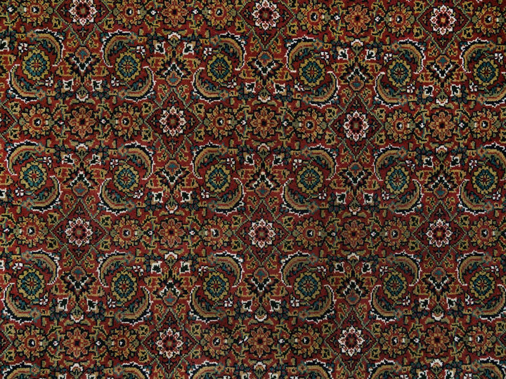 6'1" x 9'0" New Hand Knotted Red Wool Rectangle Oriental Rug - MOA10265108