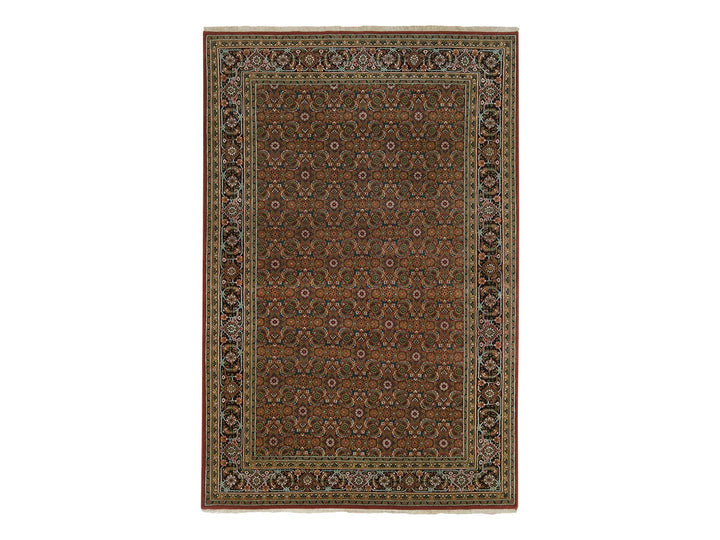 6'0" x 9'5" New Hand Knotted Red Wool Rectangle Oriental Rug - MOA10265109