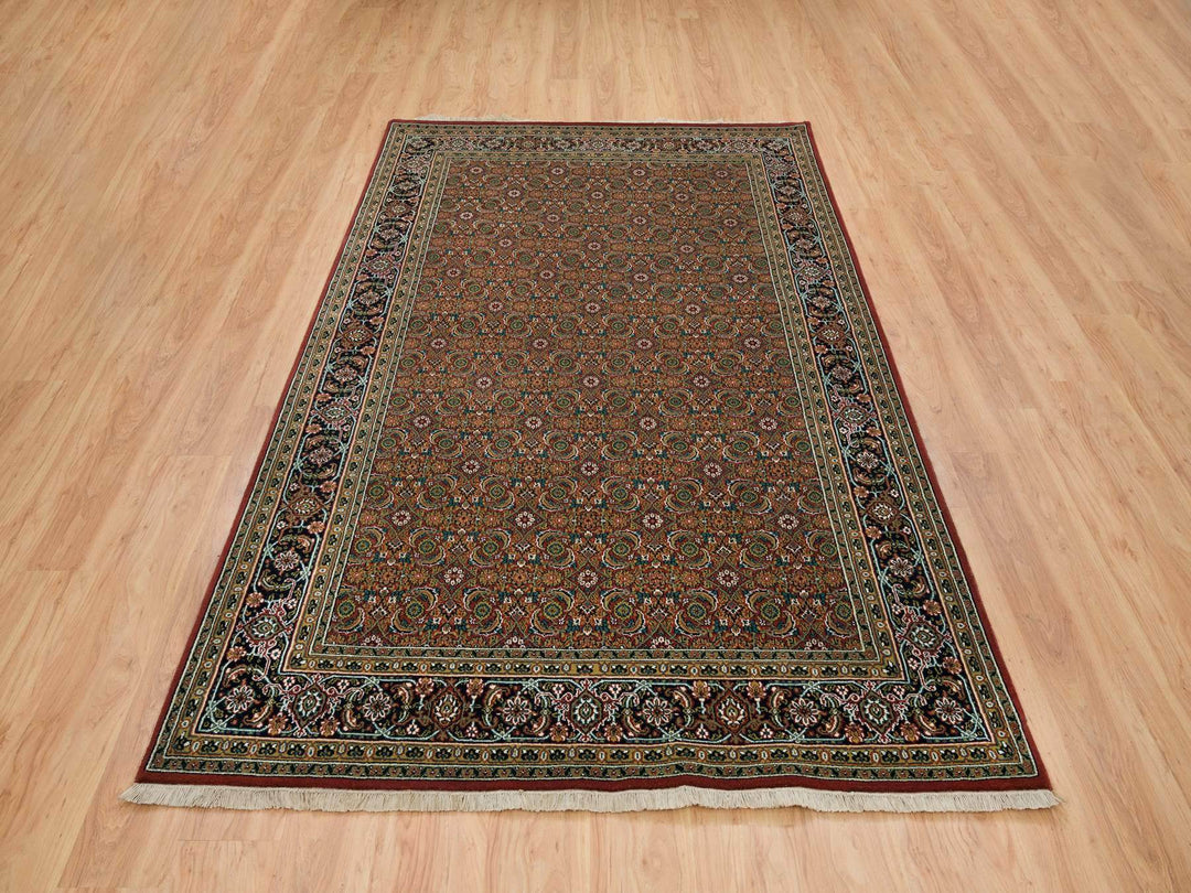 6'0" x 9'5" New Hand Knotted Red Wool Rectangle Oriental Rug - MOA10265109