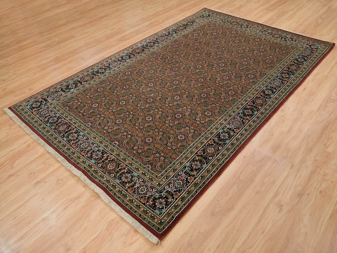 6'0" x 9'5" New Hand Knotted Red Wool Rectangle Oriental Rug - MOA10265109
