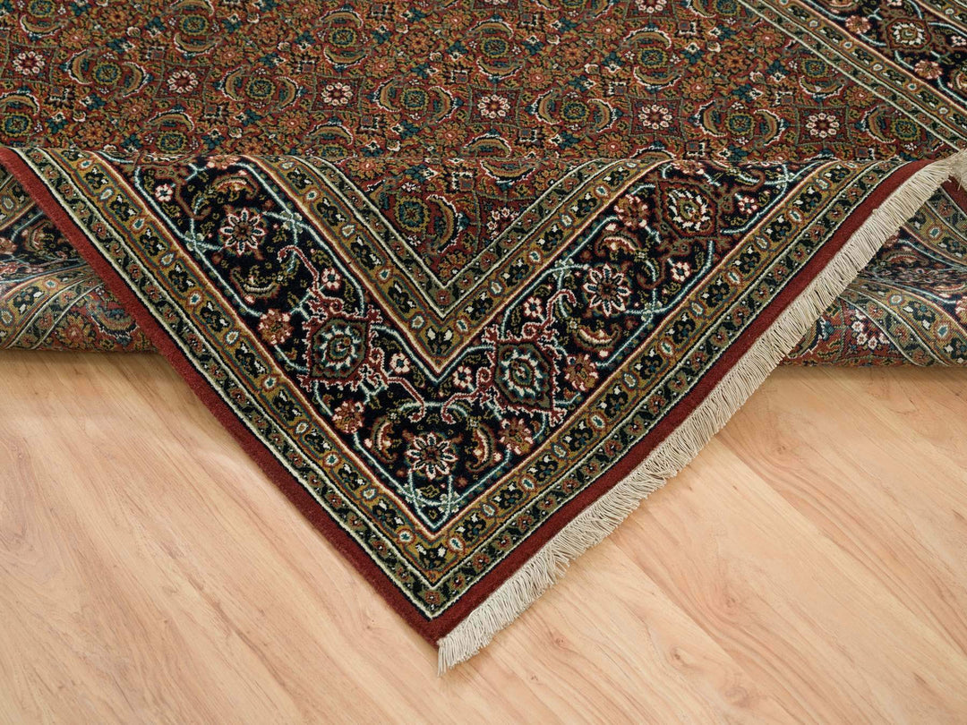 6'0" x 9'5" New Hand Knotted Red Wool Rectangle Oriental Rug - MOA10265109