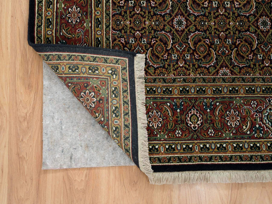 5'10" x 9'1" New Hand Knotted Black Wool Rectangle Oriental Rug - MOA10265115
