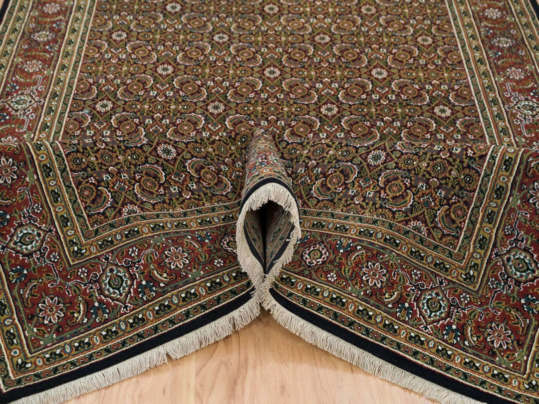 5'10" x 9'1" New Hand Knotted Black Wool Rectangle Oriental Rug - MOA10265115