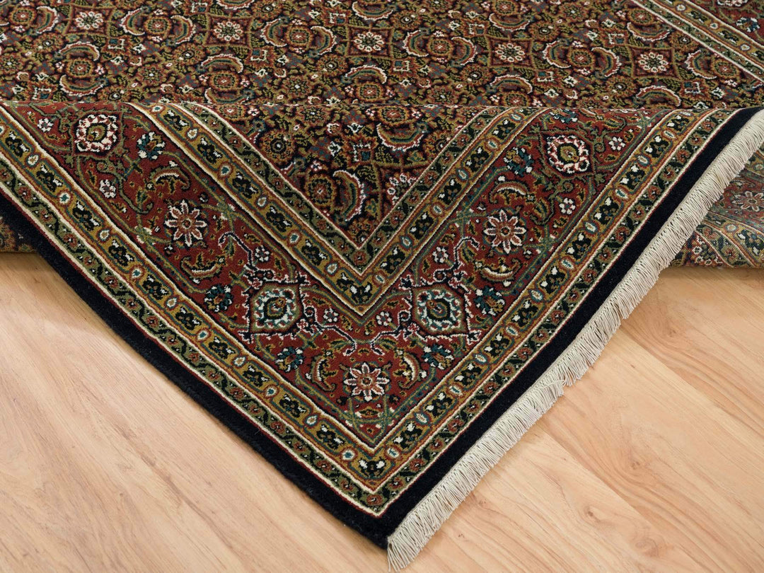 5'10" x 9'1" New Hand Knotted Black Wool Rectangle Oriental Rug - MOA10265115