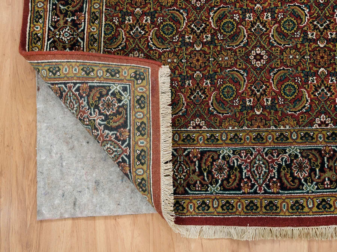 4'3" x 6'2" New Hand Knotted Red Wool & Silk Rectangle Oriental Rug - MOA10265118