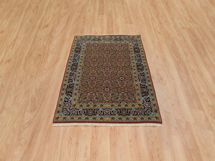 4'2" x 6'0" New Hand Knotted Red Wool Rectangle Oriental Rug - MOA10265119