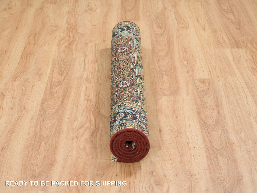 4'2" x 6'0" New Hand Knotted Red Wool Rectangle Oriental Rug - MOA10265119