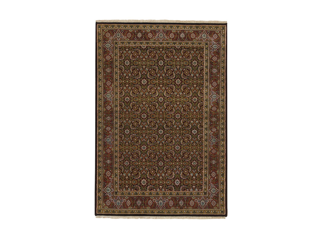 4'0" x 6'5" New Hand Knotted Black Wool Rectangle Oriental Rug - MOA10265120