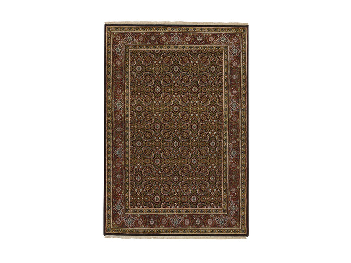 4'0" x 6'5" New Hand Knotted Black Wool Rectangle Oriental Rug - MOA10265120