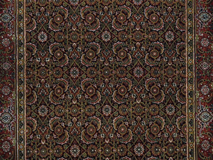 4'0" x 6'5" New Hand Knotted Black Wool Rectangle Oriental Rug - MOA10265120