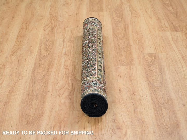 4'0" x 6'5" New Hand Knotted Black Wool Rectangle Oriental Rug - MOA10265120
