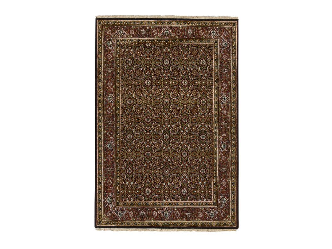 4'0" x 6'2" New Hand Knotted Black Wool Rectangle Oriental Rug - MOA10265122