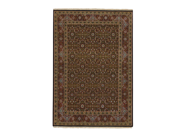 4'0" x 6'2" New Hand Knotted Black Wool Rectangle Oriental Rug - MOA10265122