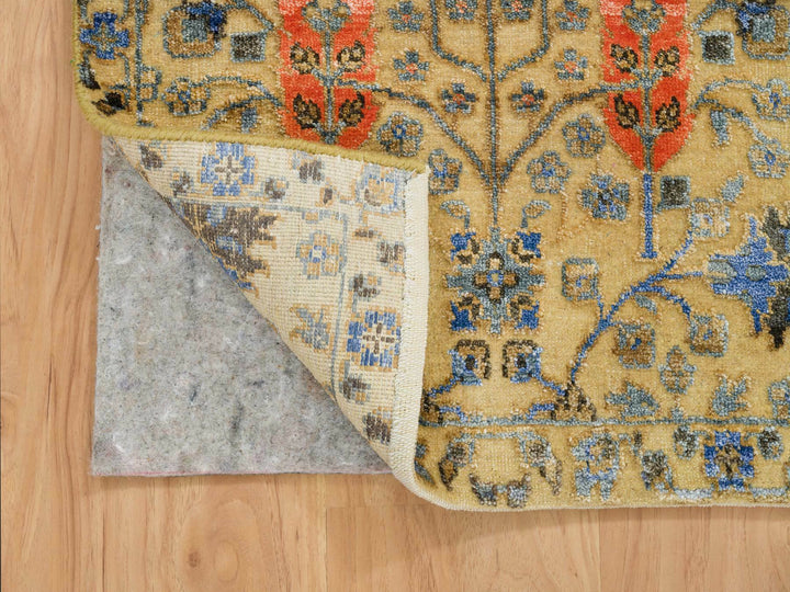 2'1" x 3'1" New Hand Knotted Brown Wool & Silk Rectangle Oriental Rug - MOA10265133