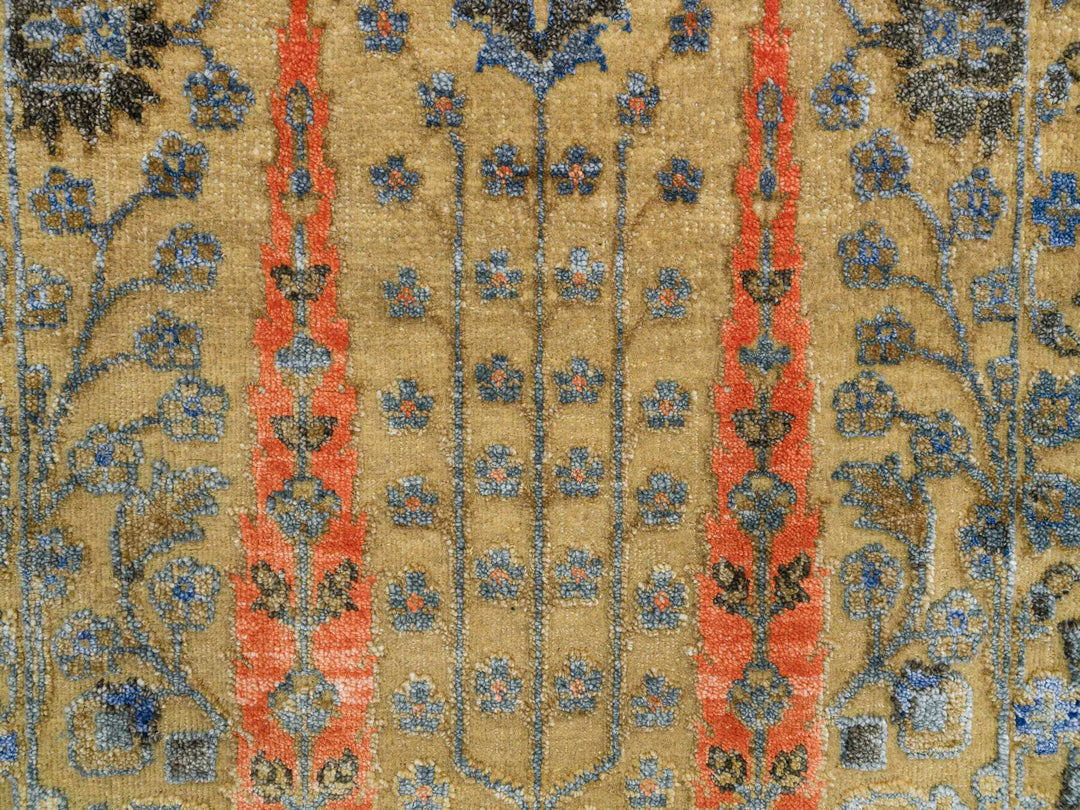 2'1" x 3'1" New Hand Knotted Brown Wool & Silk Rectangle Oriental Rug - MOA10265133
