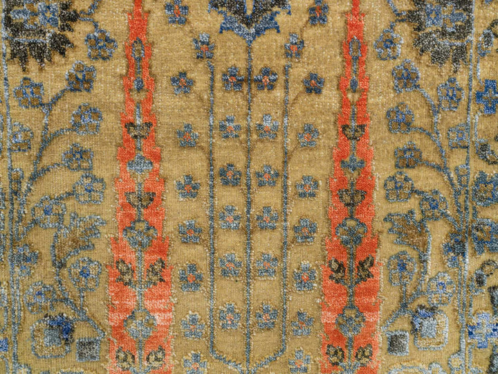 2'1" x 3'1" New Hand Knotted Brown Wool & Silk Rectangle Oriental Rug - MOA10265133