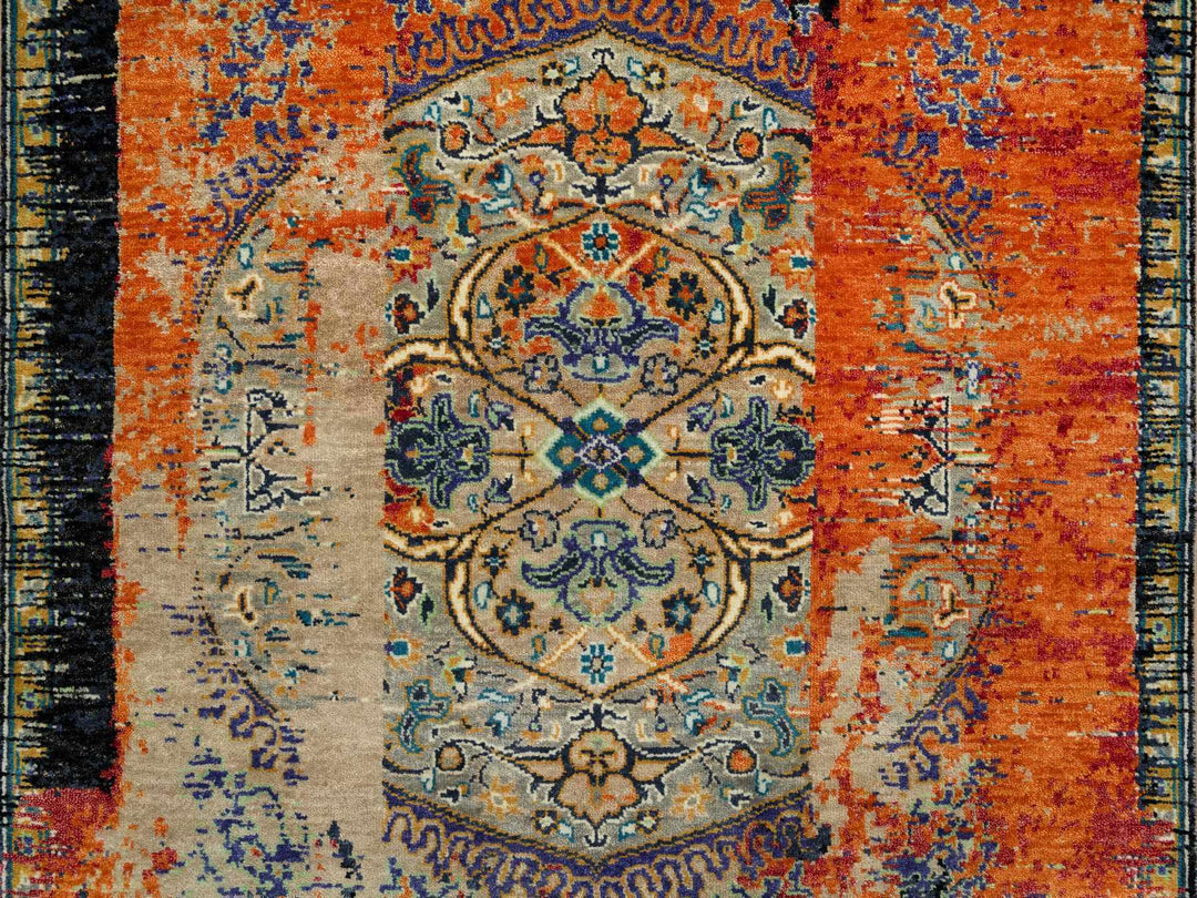 4'3" x 6'1" New Hand Knotted Red Wool Rectangle Oriental Rug - MOA10265145