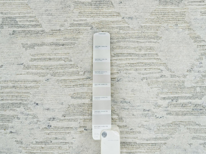 8'0" x 8'0" New Hand Knotted Grey Wool Round Oriental Rug - MOA10265148