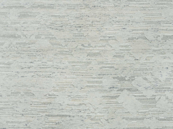 9'0" x 9'0" New Hand Knotted Grey Wool Round Oriental Rug - MOA10265149