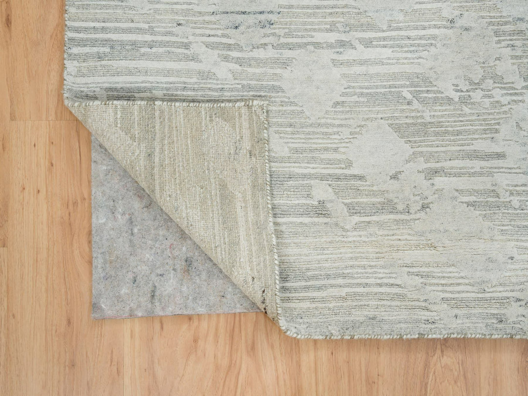 6'1" x 6'2" New Hand Knotted Grey Wool Square Oriental Rug - MOA10265156