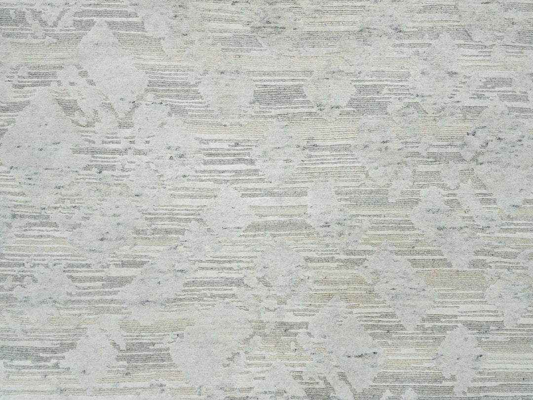 6'1" x 6'2" New Hand Knotted Grey Wool Square Oriental Rug - MOA10265156