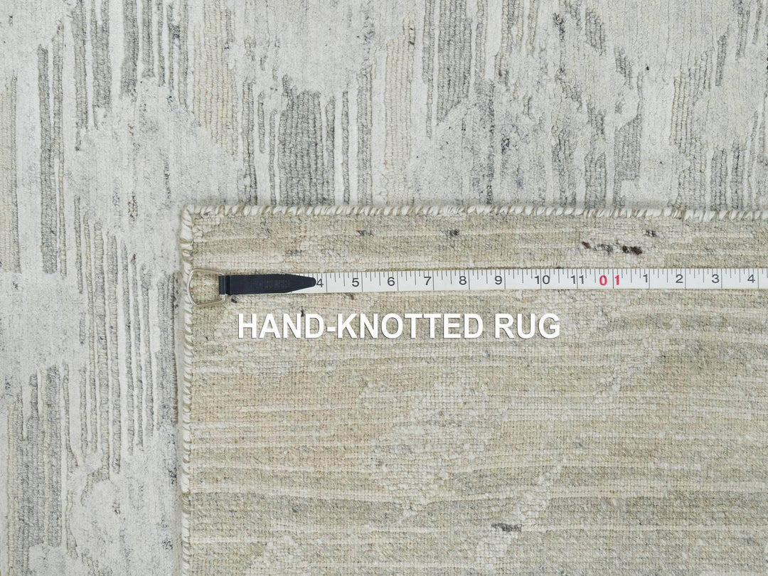 6'1" x 6'2" New Hand Knotted Grey Wool Square Oriental Rug - MOA10265156