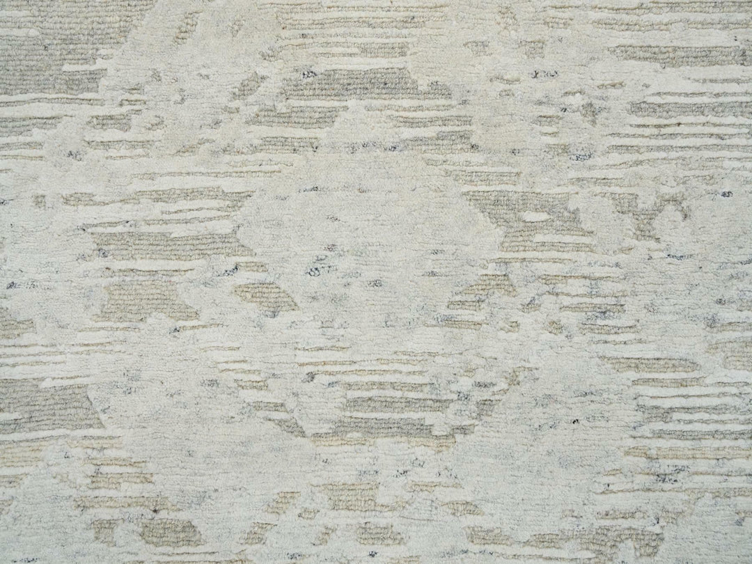 2'6" x 25'10" New Hand Knotted Grey Wool Runner Oriental Rug - MOA10265159