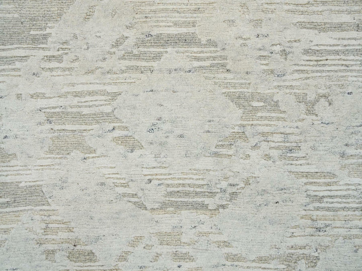 2'6" x 25'10" New Hand Knotted Grey Wool Runner Oriental Rug - MOA10265159
