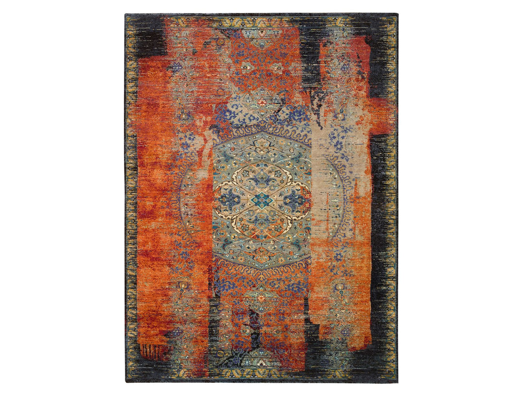 9'2" x 12'1" New Hand Knotted Red Wool Rectangle Oriental Rug - MOA10265170
