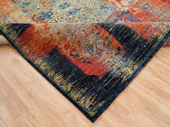 9'2" x 12'1" New Hand Knotted Red Wool Rectangle Oriental Rug - MOA10265170