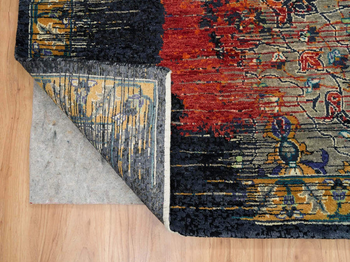 12'0" x 15'1" New Hand Knotted Orange Wool Rectangle Oriental Rug - MOA10265176