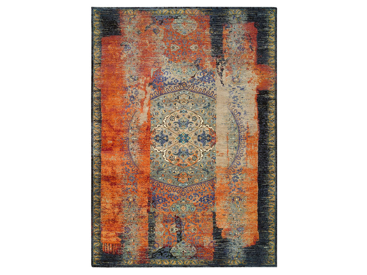 10'2" x 14'3" New Hand Knotted Orange Wool Rectangle Oriental Rug - MOA10265177