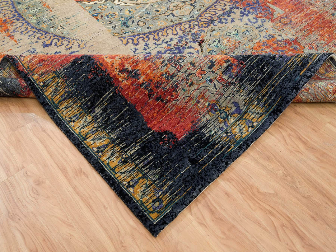 10'2" x 14'3" New Hand Knotted Red Wool Rectangle Oriental Rug - MOA10265177