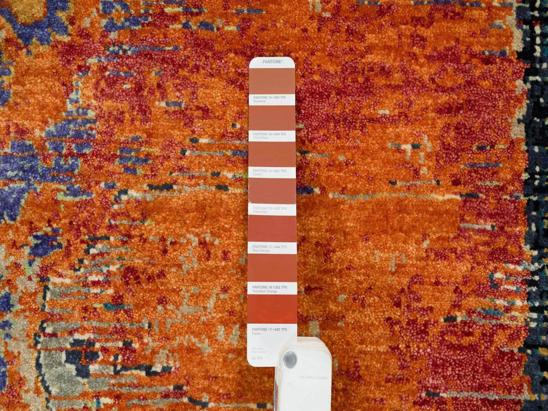 10'2" x 14'3" New Hand Knotted Orange Wool Rectangle Oriental Rug - MOA10265177