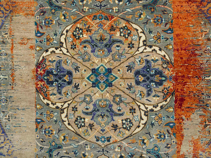 10'2" x 14'3" New Hand Knotted Orange Wool Rectangle Oriental Rug - MOA10265177