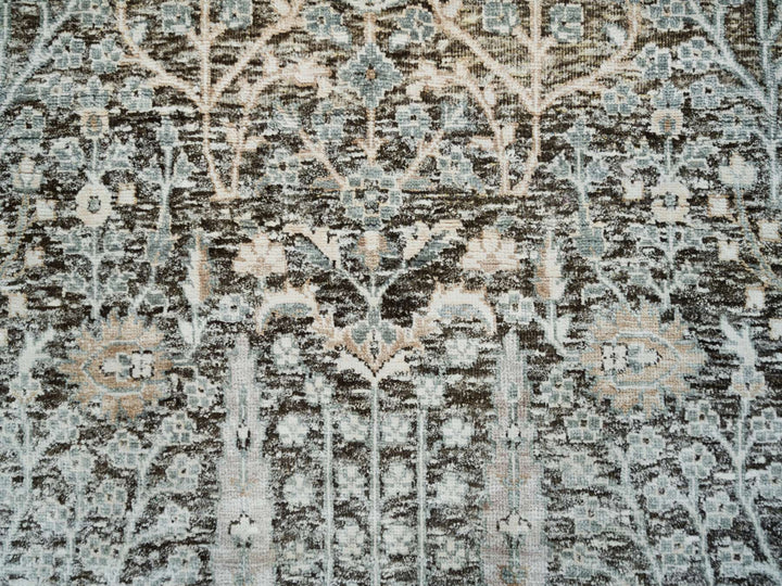 3'0" x 5'0" New Hand Knotted Black Wool & Silk Rectangle Oriental Rug - MOA10265181