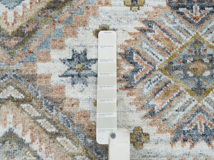7'10" x 10'0" New Hand Knotted Ivory Wool Rectangle Oriental Rug - MOA10265185