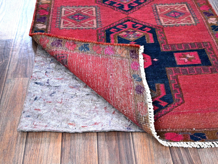 2'5" x 9'10" Vintage Hand Knotted Overdyed Wool Runner Oriental Rug - MOA102651