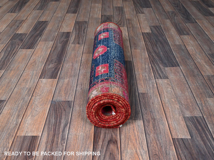 2'5" x 9'10" Vintage Hand Knotted Overdyed Wool Runner Oriental Rug - MOA102651