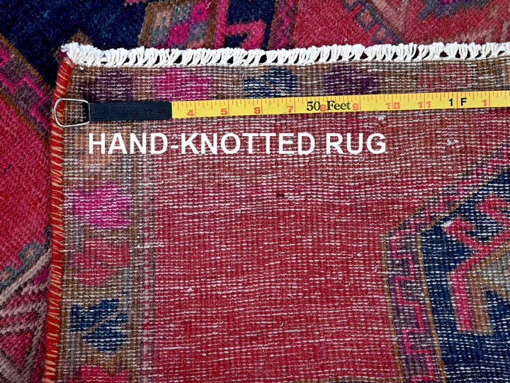 2'5" x 9'10" Vintage Hand Knotted Overdyed Wool Runner Oriental Rug - MOA102651