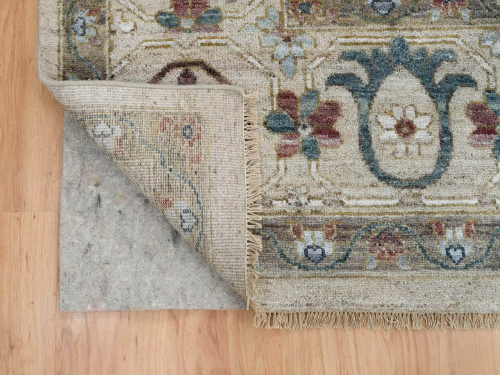 11'10" x 15'2" New Hand Knotted Ivory Wool Rectangle Oriental Rug - MOA10265225
