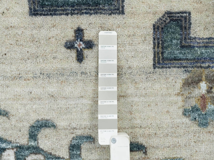 11'10" x 15'2" New Hand Knotted Ivory Wool Rectangle Oriental Rug - MOA10265225