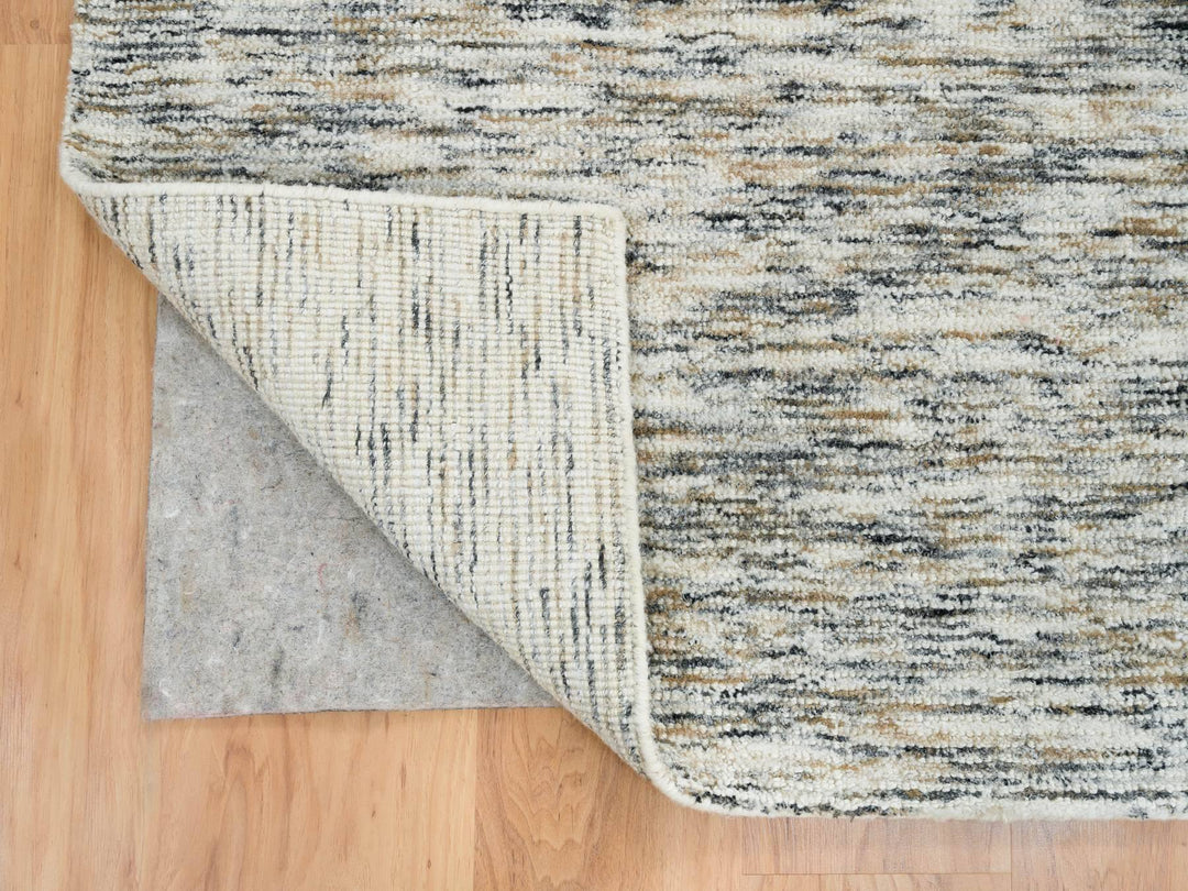 8'2" x 10'0" New Hand Loomed Beige Wool Rectangle Oriental Rug - MOA10265234