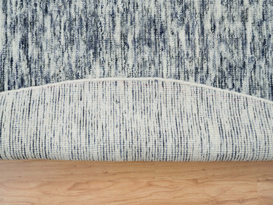 12'0" x 12'0" New Hand Loomed Blue Wool Round Oriental Rug - MOA10265239